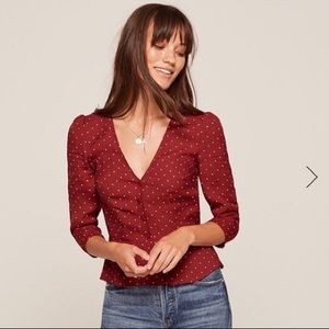 Reformation Polka Dot Top